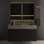 Умывальник подвесной Luxestone 120x50x20 см из керамогранита (Stonesink model6) - Фото 2